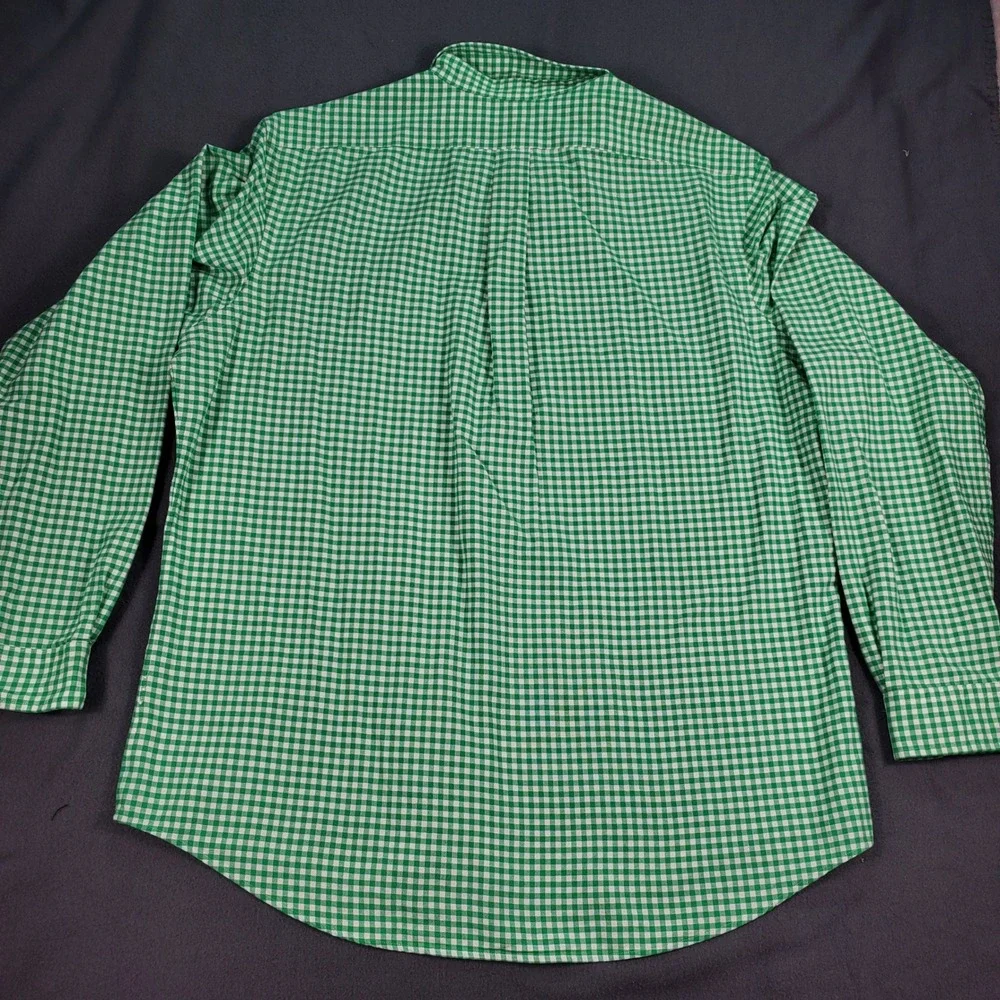 Polo Ralph Lauren Mens XL Classic Fit Gingham Check Button Down Shirt GreenWhite